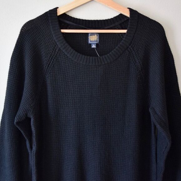 GAP True Soft Textured Crewneck Sweater, Black, Size Large - Picture 7 of 11